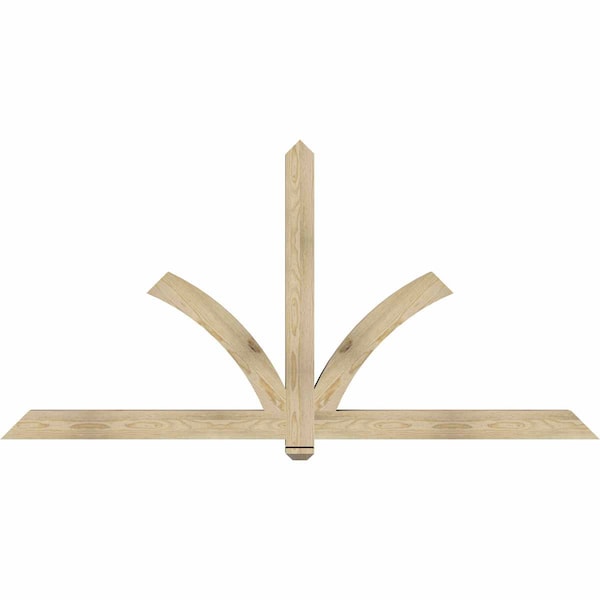 Ekena Millwork Redmond Rough Sawn Timber Gable Bracket, Douglas Fir, 84"W x 42"H x 4"D x 4"F, 12/12 Pitch GBW084X42X0404RED00RDF - main